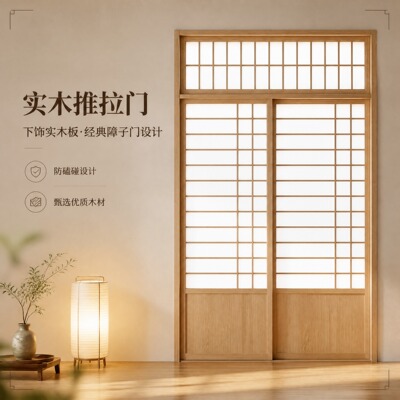 定制实木推拉门全国上门安装
