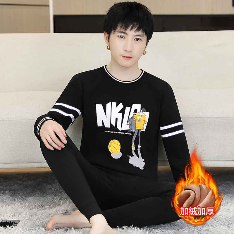 新款加绒加厚男保暖内衣