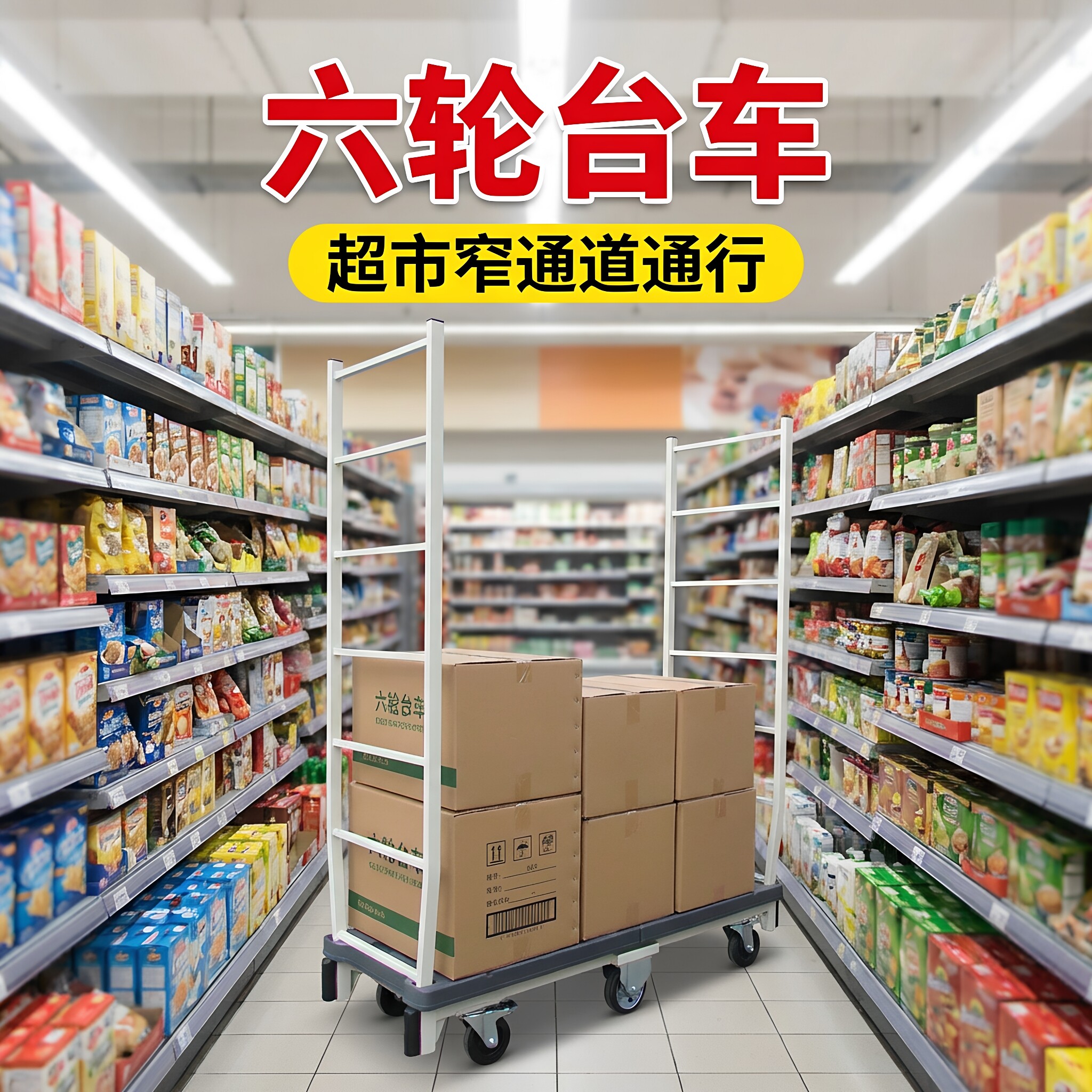 日式超市塑料理货车仓库手推车