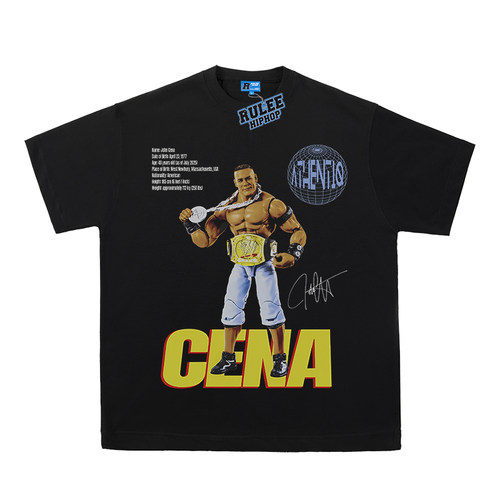 John Cena 约翰 塞纳 WWE 美式摔跤印花直喷透气短袖宽松T恤嘻哈