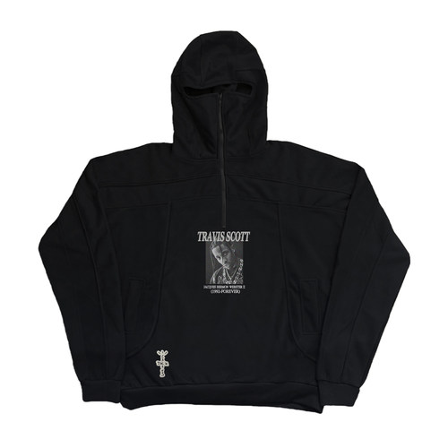 RULEE黑怕 Travis Scott 拼接半拉链Cactus Jack连帽卫衣嘻哈长袖