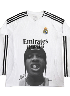 RULEE黑怕ASAP ROCKY复古足球衣长袖人像印花嘻哈vibe短袖夏季