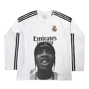 夏季 人像印花嘻哈vibe短袖 ROCKY复古足球衣长袖 RULEE黑怕ASAP