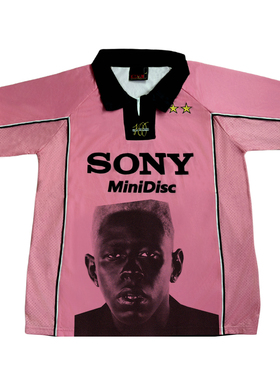 RULEE黑怕 TYLER THE CREATOR嘻哈VIBE球衣blokecore长袖复古短袖