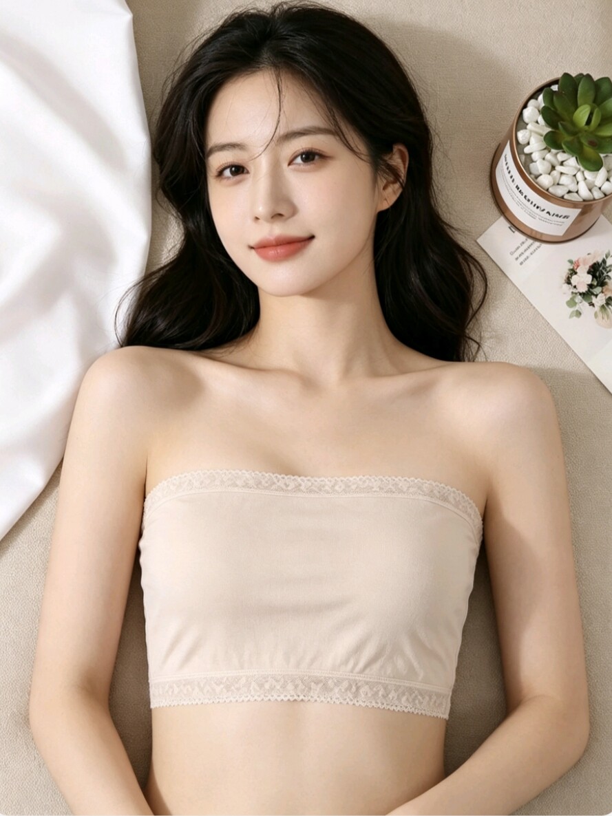 100%桑蚕丝蕾丝抹胸女士夏季防走光内衣针织真丝裹胸薄款透气打底