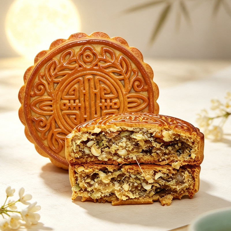 金丝五仁大月饼中秋节老式传统糕点半斤/1斤一个零食早餐下午茶