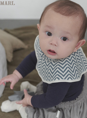 MARLMARL宝宝儿童针织围兜日本制吃饭口水巾新生婴儿礼物amu04