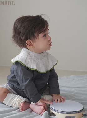 MARLMARL宝宝儿童辅食围兜针织口水巾吃饭新生婴儿amu05