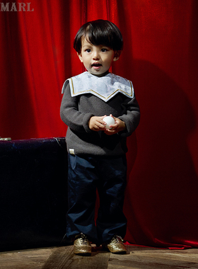 MARLMARL儿童礼物新年限定团圆系列新中式口水巾围嘴霁青yuan04