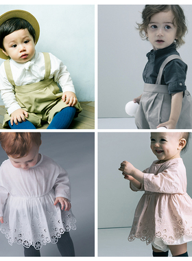 MARLMARL夏婴儿哈衣爬服儿童包屁衣宝宝衬衫领巾连体服bodysuits