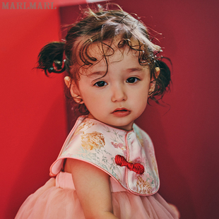 MARLMARL女童围兜婴儿团圆系列口水巾新年限定新中式 口水巾yuan
