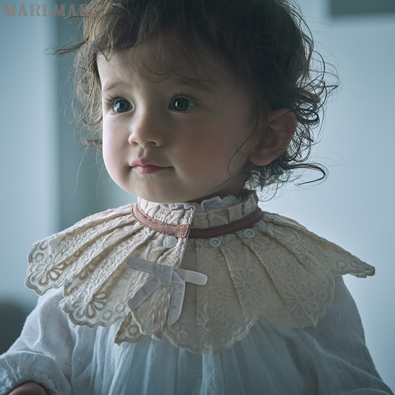 MARLMARL口水巾婴儿围兜宝宝假领新生儿周岁礼物dolce_C肉桂粉