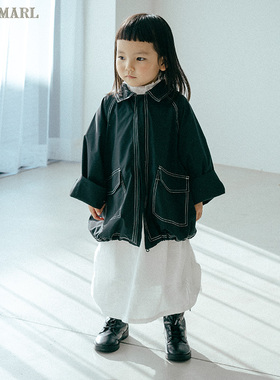 MARLMARL男童女童外套儿童宝宝春秋款英伦风防水风衣上衣swing04