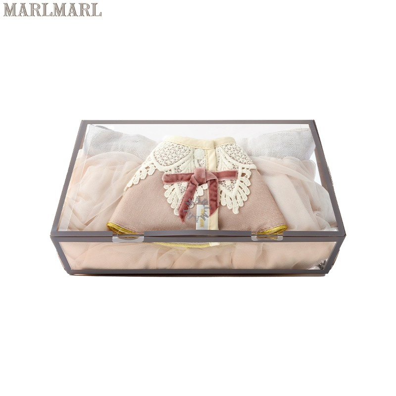 MARLMARL婴儿衣服礼盒儿童满月生日礼物宝宝女童围兜纱裙套装