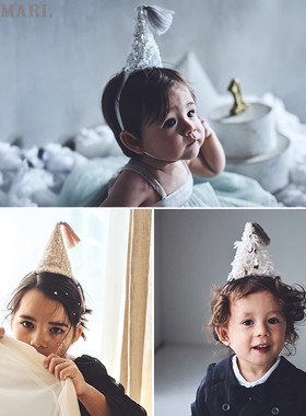 MARLMARL宝宝派对儿童婴儿生日祝福帽子hennin_C