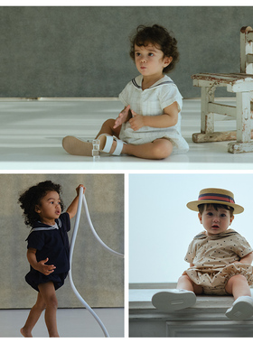 MARLMARL男童女童夏季宝宝婴儿外出连体衣抗沾湿paddle rompers