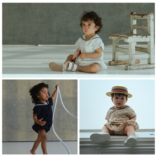 marlmarl抗沾湿套头连体服海军风