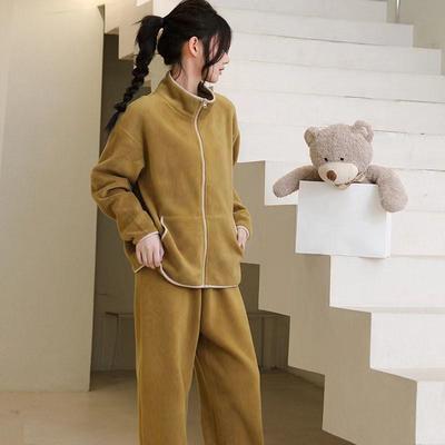 可外穿加厚摇粒绒睡衣保暖加厚女