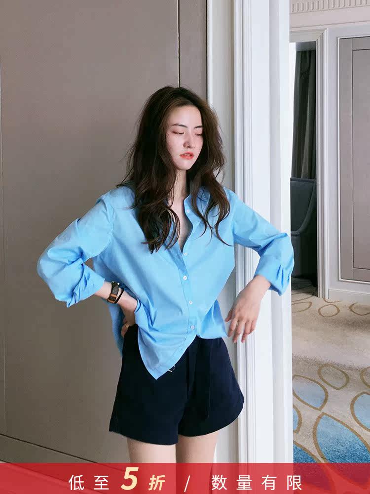 LICKYSENIOR Classical Leg length two meters eight denim shorts women's summer high waist straight hot pants