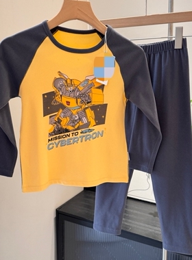 包邮男女童内衣2件套装秋季冬季保暖长袖T恤打底衫+秋裤子家居服