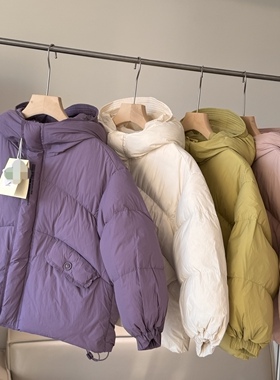 包邮90白鸭绒冬季外套保暖蓬松女童装130140女宝宝厚实连帽羽绒服