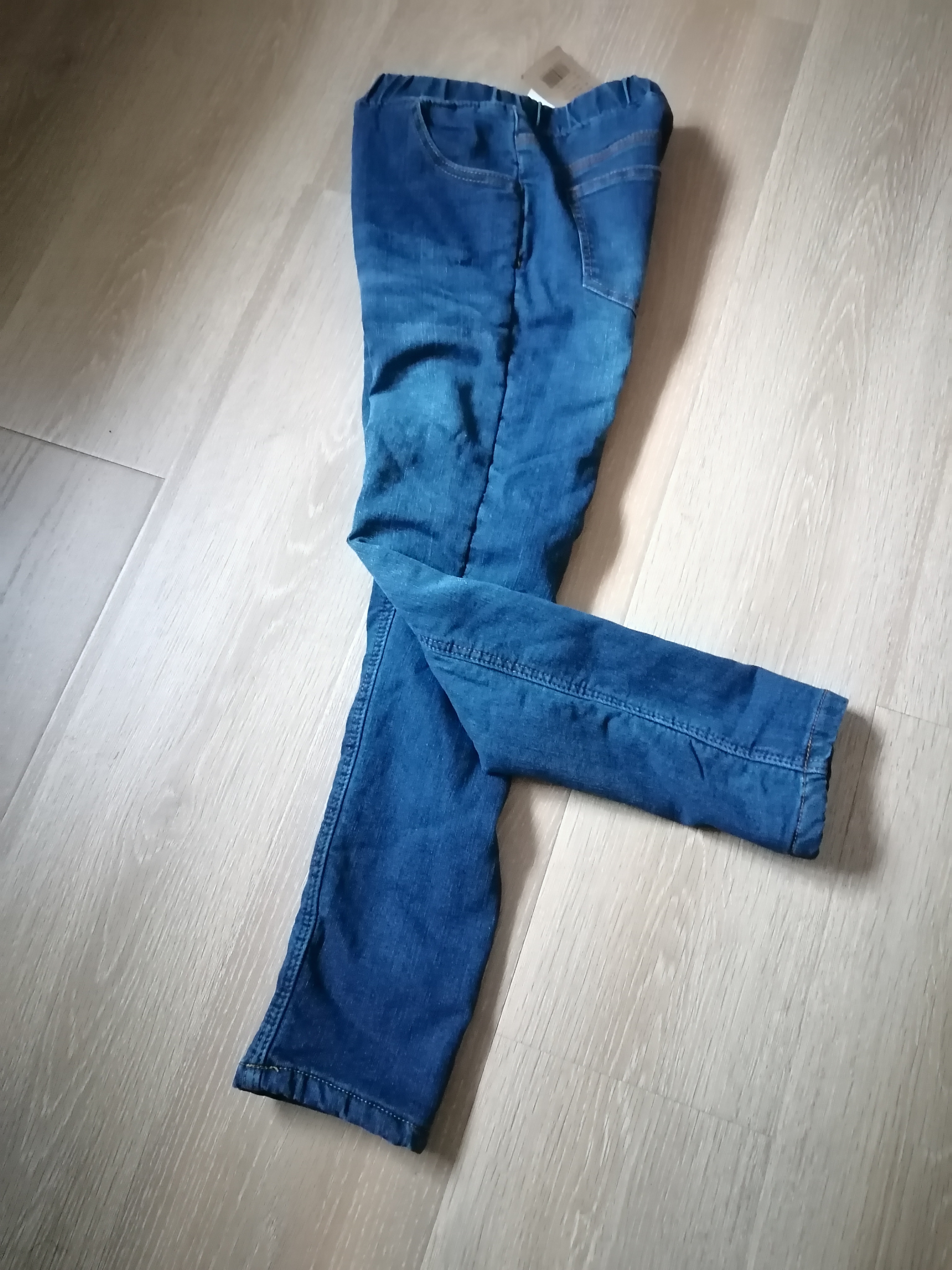 包邮男童牛仔裤女宝宝130码冬季保暖加绒加厚松紧腰羊羔绒长裤子