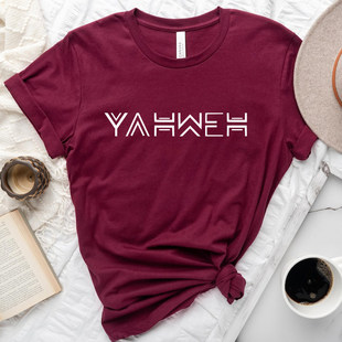 Yahweh字母印花女短袖纯棉religious clothes t shirt women tops