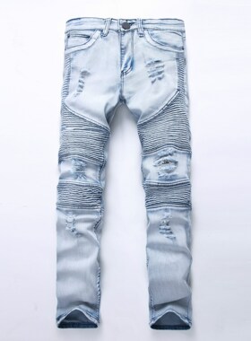 Motorcycle pants men's new men's jeans机车裤男新款男式牛仔裤