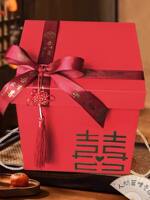 Red wedding gift box with the character "happiness", empty box, big box for your girlfriend, wedding gift packaging box, festival box thumbnail 7