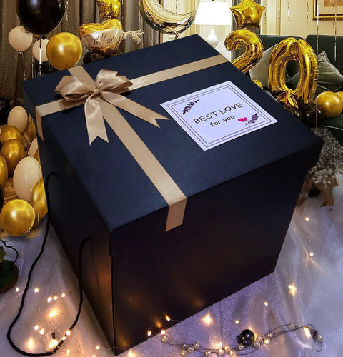 正方形大号黑色情人节纸箱包装盒