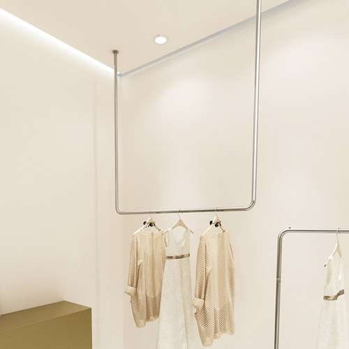 服装店展示架不锈钢壁挂式上墙