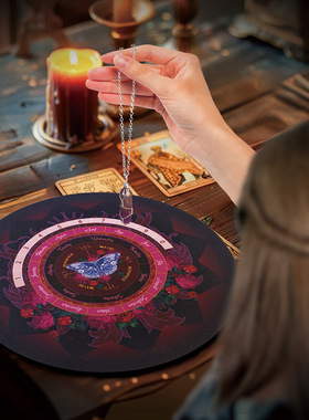 2024新款动物蝴蝶灵摆垫是否未知可能仪式垫橡胶圆形鼠标垫塔罗