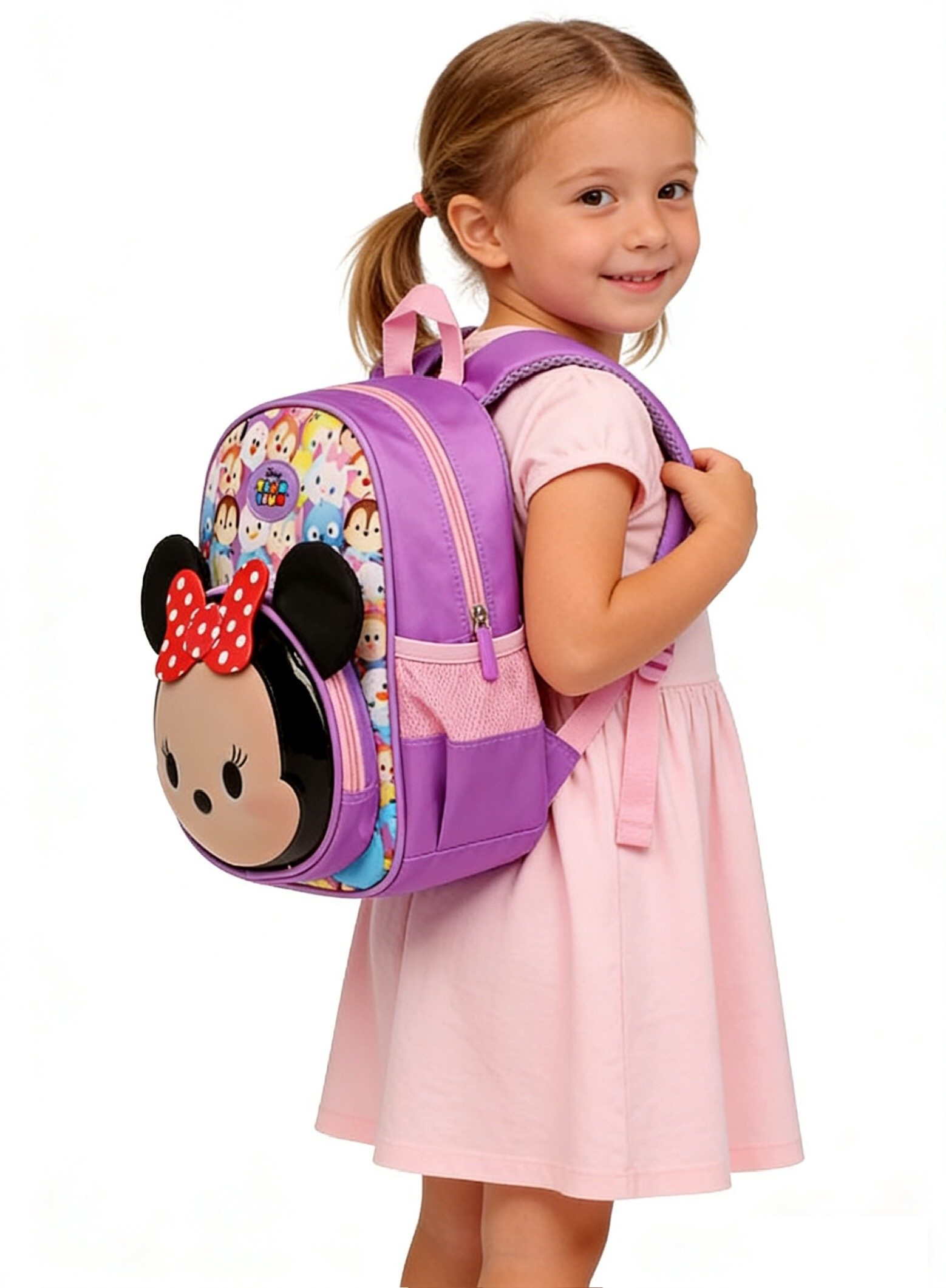 幼儿园书包男女孩大小班双肩背包卡通儿童可爱书包护脊立体米妮