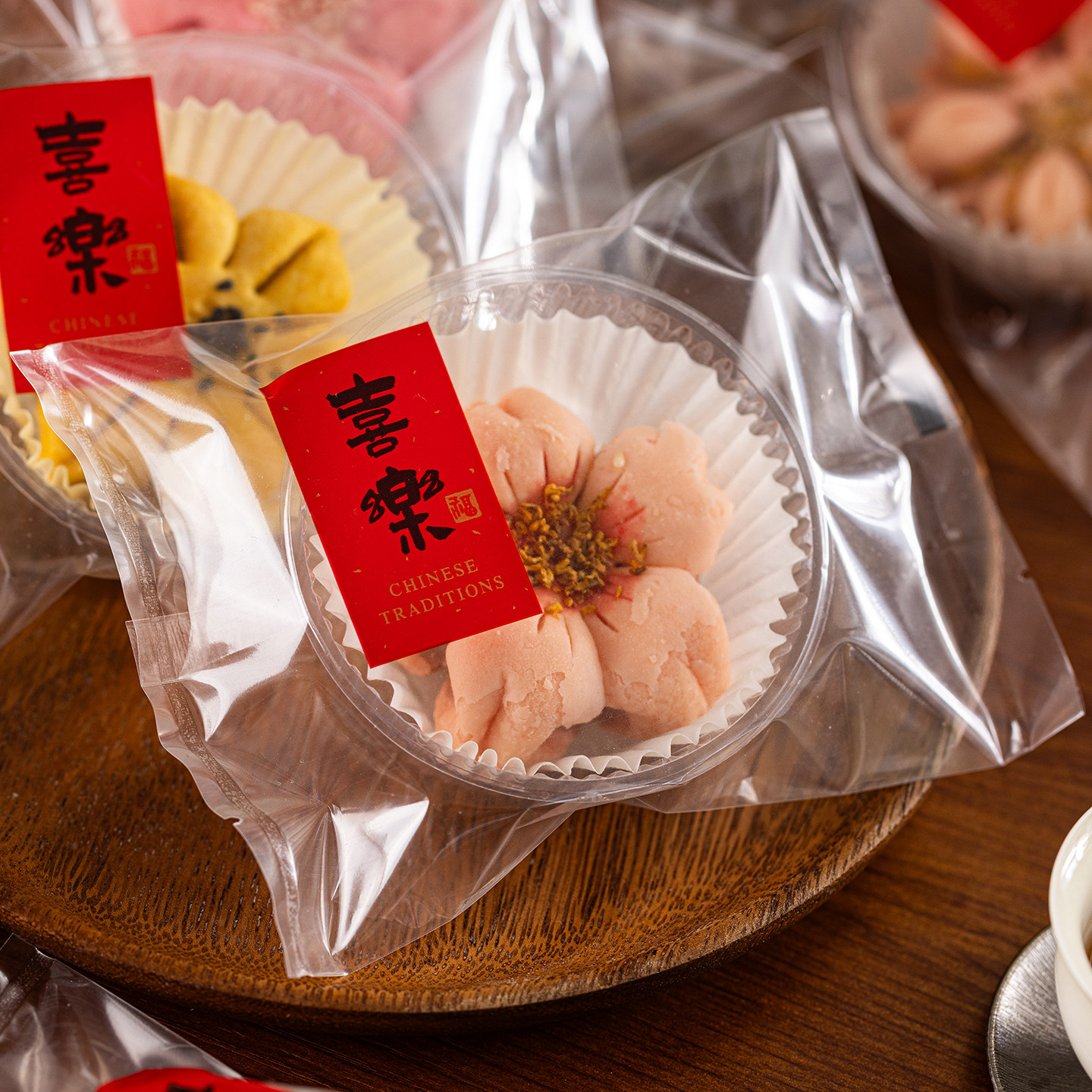 桃酥包装袋带托蛋黄酥袋子机封袋