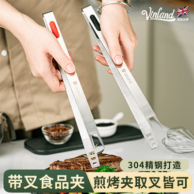 英国304不锈钢牛排夹食品夹子