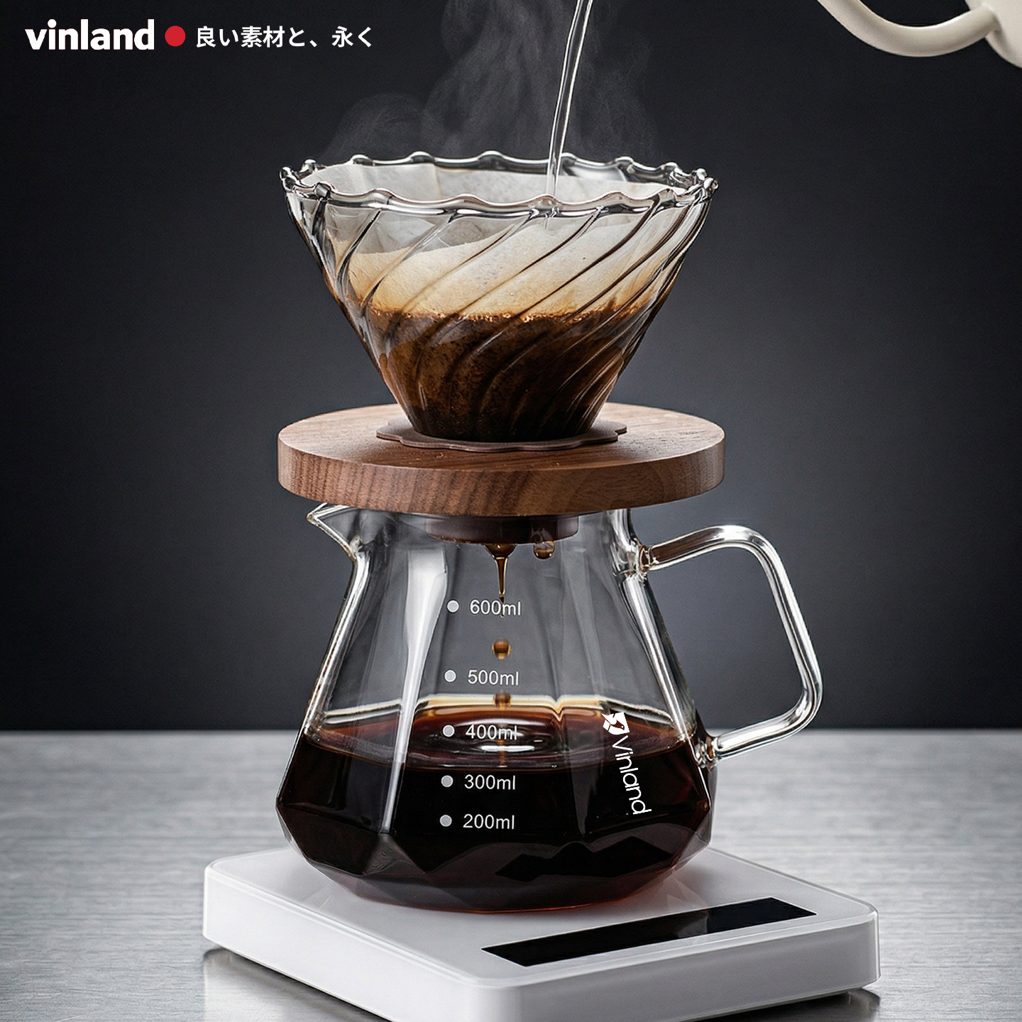 日本咖啡手冲壶套装玻璃分享壶过滤器咖啡器具家用全套滤杯漏斗器