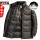 加肥加大码 宽松爸爸保暖加厚外套 新款 中年男士 皮面羽绒服立领冬季