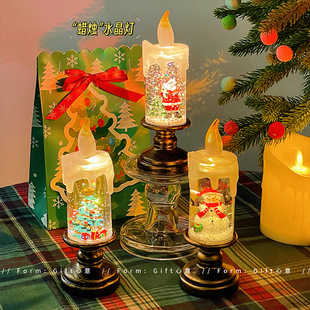 圣诞节发光礼物桌面装 饰摆件场景氛围布置闺蜜创意水晶球小夜灯