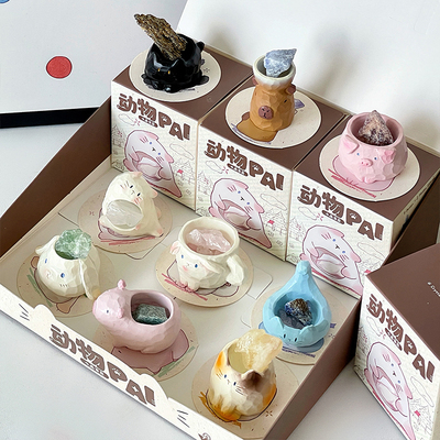 可爱动物PAL水晶石盲盒伴手礼物