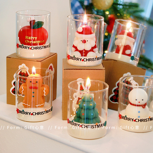 圣诞老人雪人苹果香薰蜡烛女生小礼物实用可爱伴手礼单品送同事