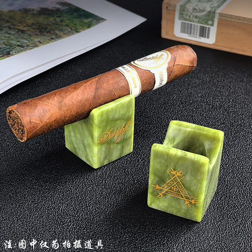 雪茄烟托玉石大口径烟槽便携支架