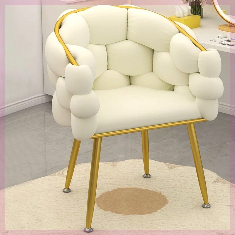 网红简约化妆凳ins风美甲店专用凳子女生卧室少女梳妆台靠背椅子