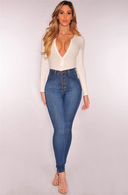 2020Fashion elastic trousers jeans women ladies pants女裤