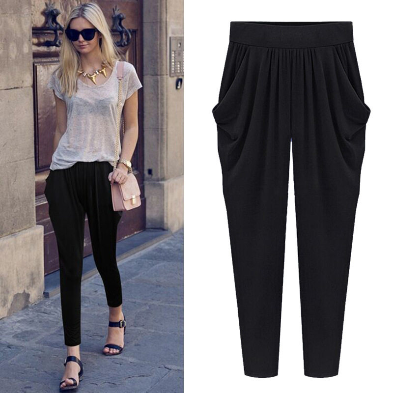Casual casual nine - minute trousers for women宽松九分裤女装