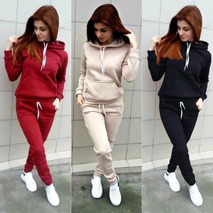 piece clothes tracksuit Winter sweater hoodie suit women