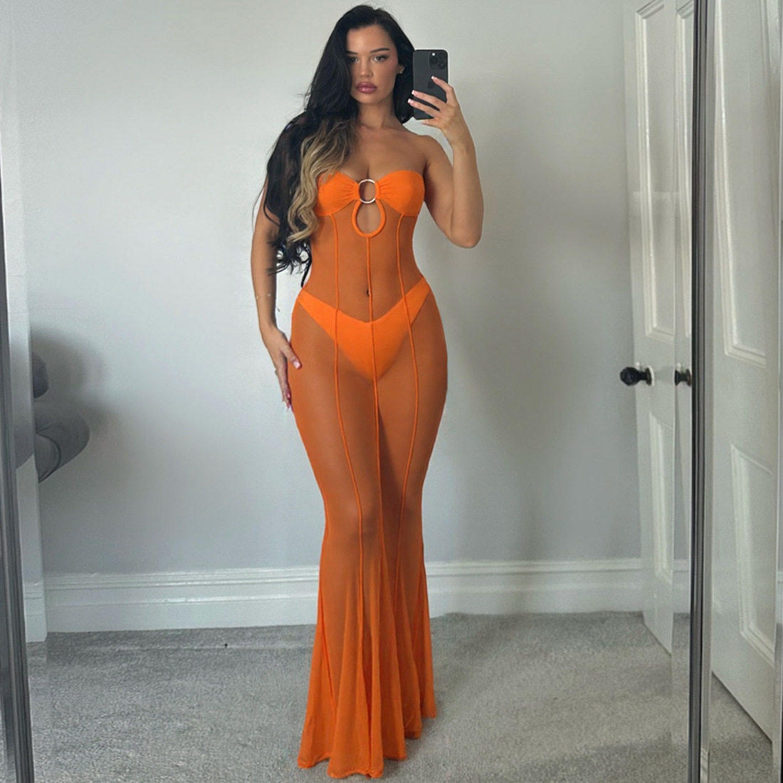 Outfitgirl轻薄透视网纱