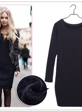 Clothes Women Dress 2019 Autumn Winter thick velvet Dresses