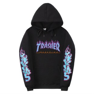 hoodies for men Autumn XXXL trend Long Thrashe Flame jackets