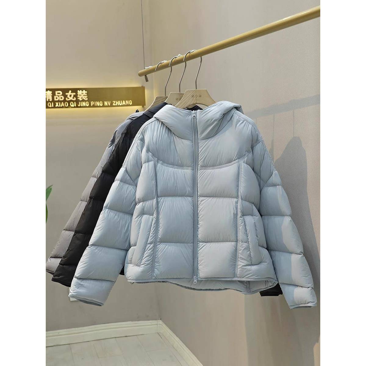 韩版连帽云朵面包服女2025冬季新款加厚保暖中长款羽绒服外套冬装