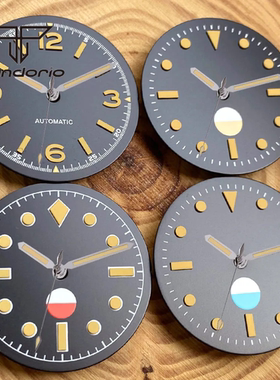 NH35 NH36 ETA2824 PT5000五十寻手表盘字面黄刻度29mm无标